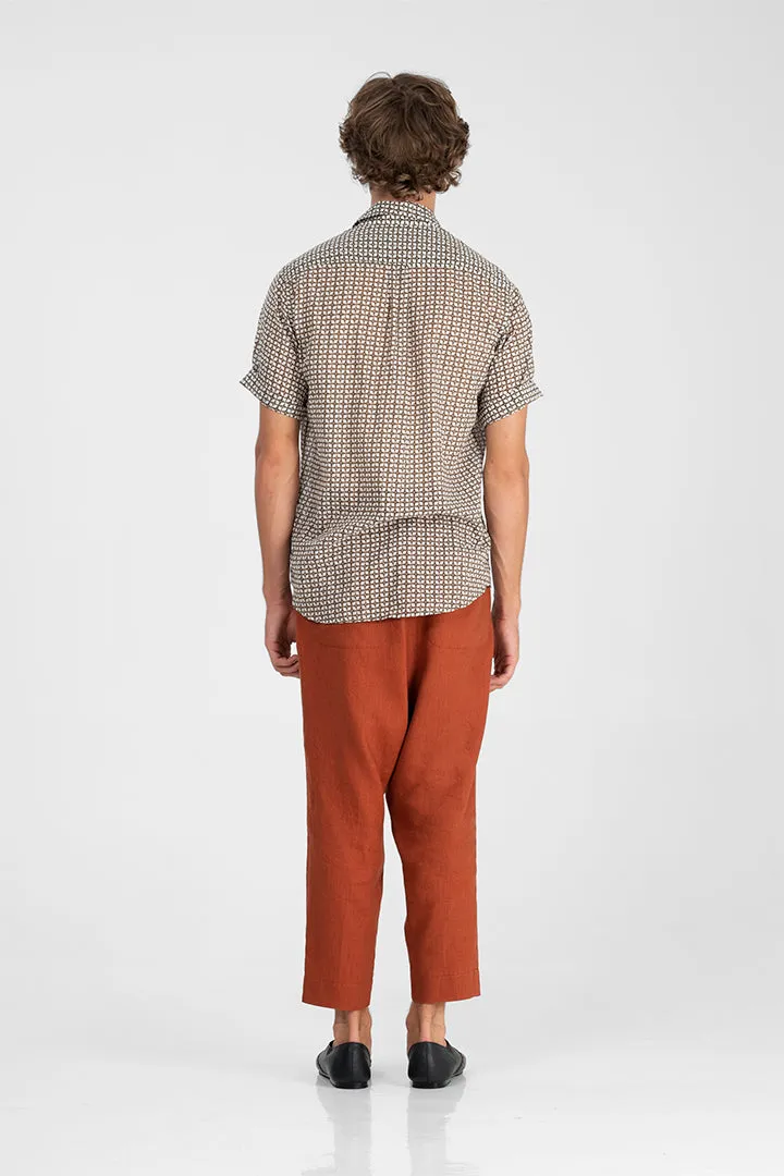Keenon - Rolled short sleeves slim fit shirt