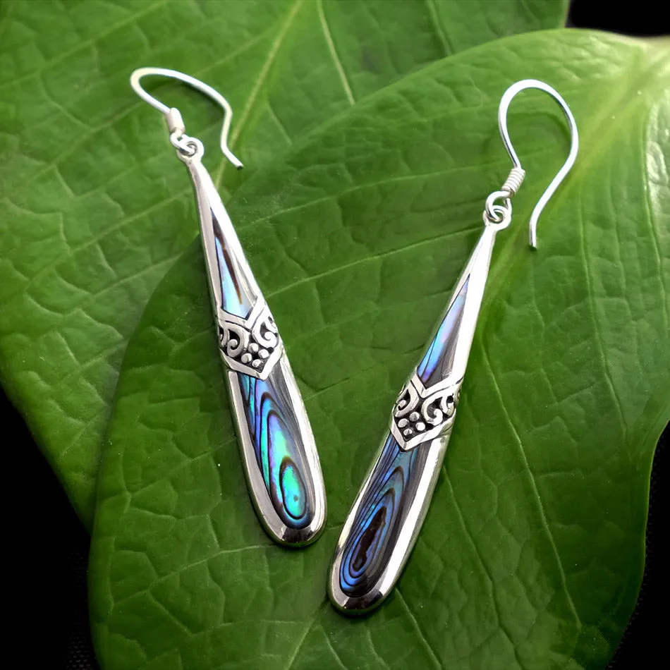 Kenindah Abalone Earrings - Sterling Silver, Indonesia