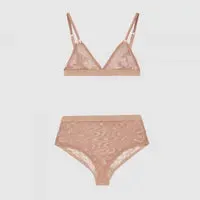 Lace-up triangle Bag bikini Fashion print Ladies sexy mesh alphabet embroidery See-through lace sexy swimsuit bikini underwear