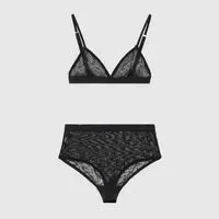 Lace-up triangle Bag bikini Fashion print Ladies sexy mesh alphabet embroidery See-through lace sexy swimsuit bikini underwear