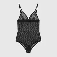 Lace-up triangle Bag bikini Fashion print Ladies sexy mesh alphabet embroidery See-through lace sexy swimsuit bikini underwear