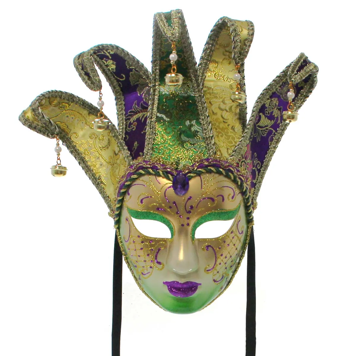 Large Decorative Mardi Gras Mask with 5 Horns