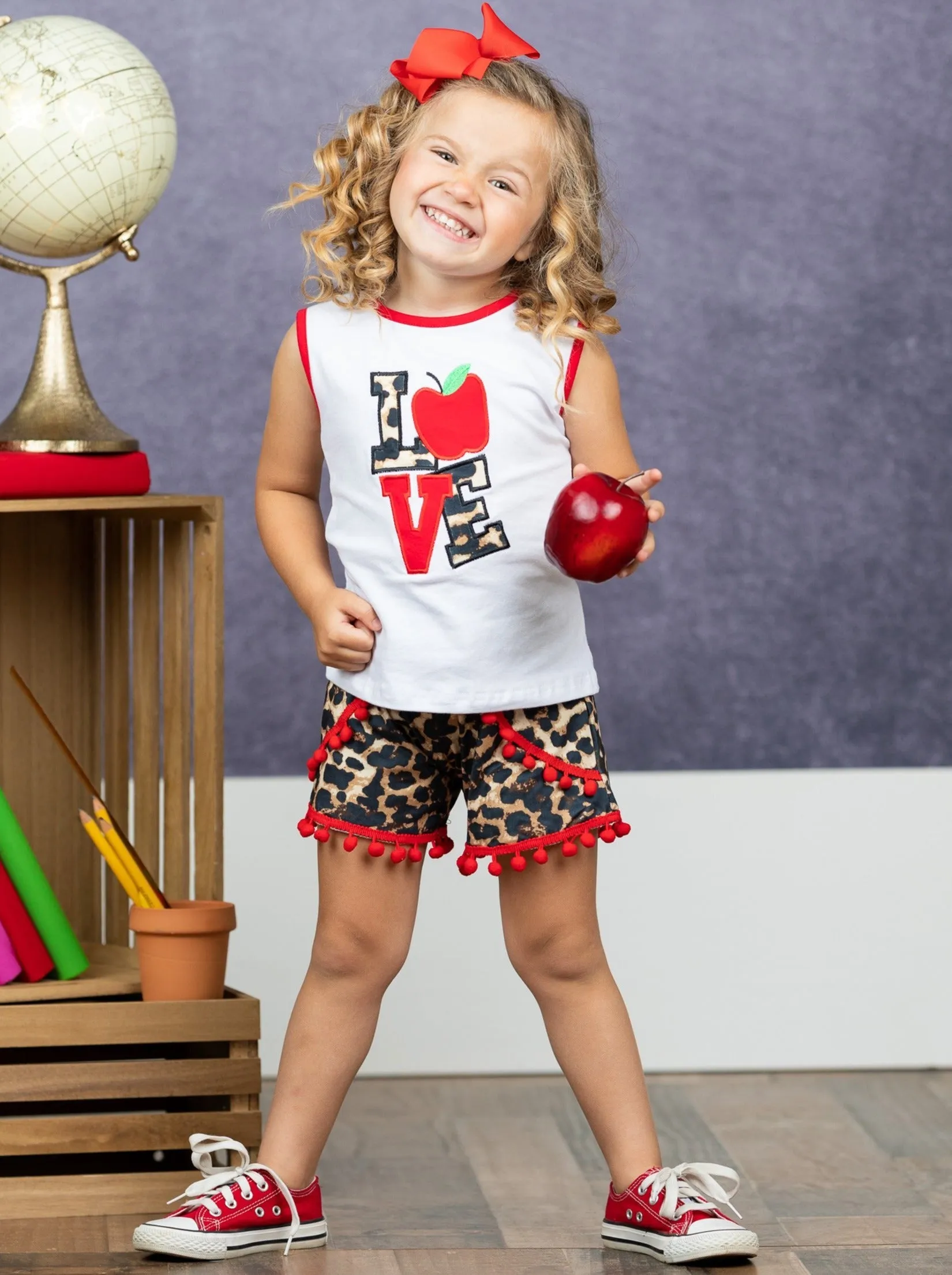 Leopard Love Pom Pom Short Set