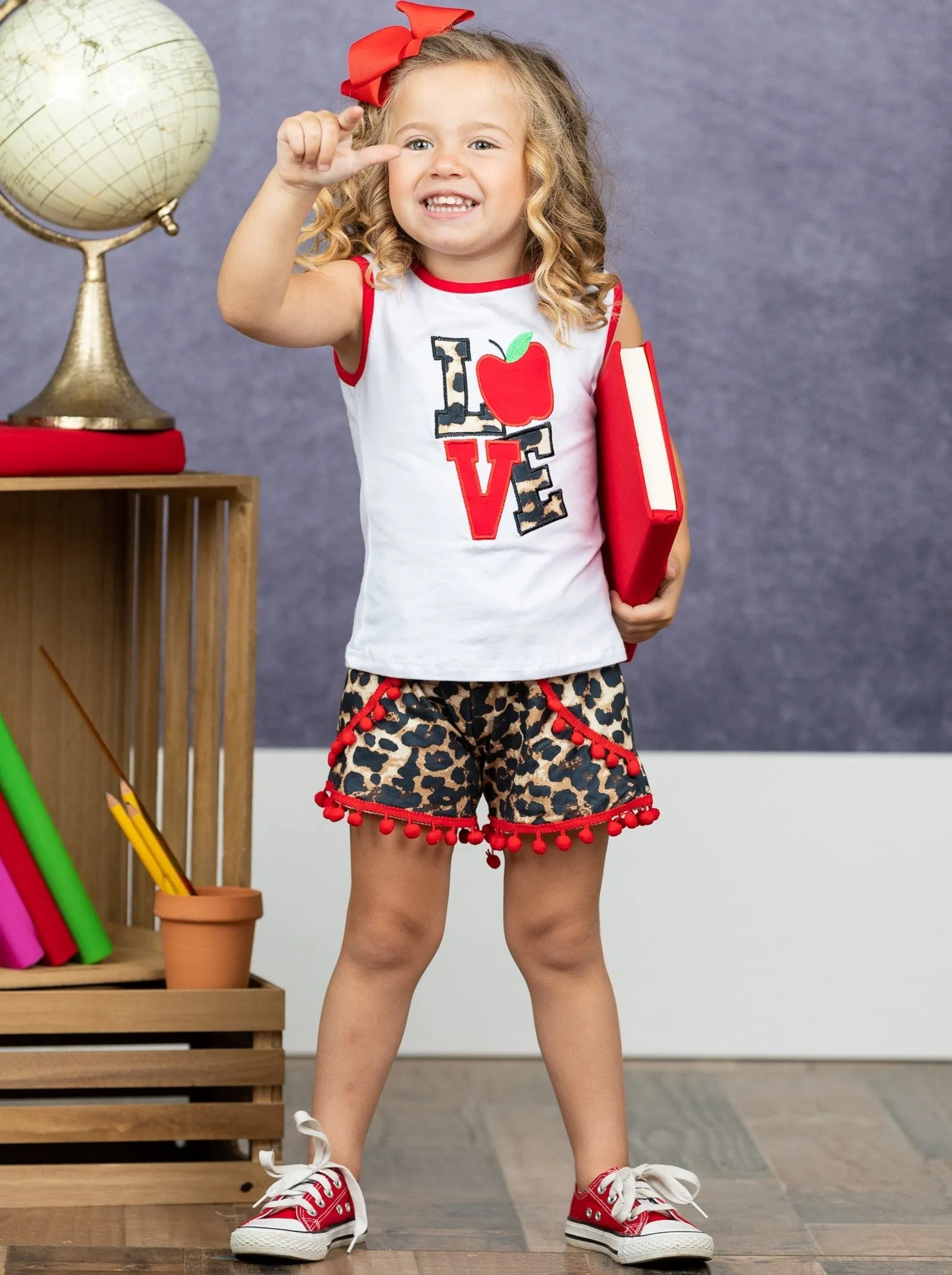 Leopard Love Pom Pom Short Set