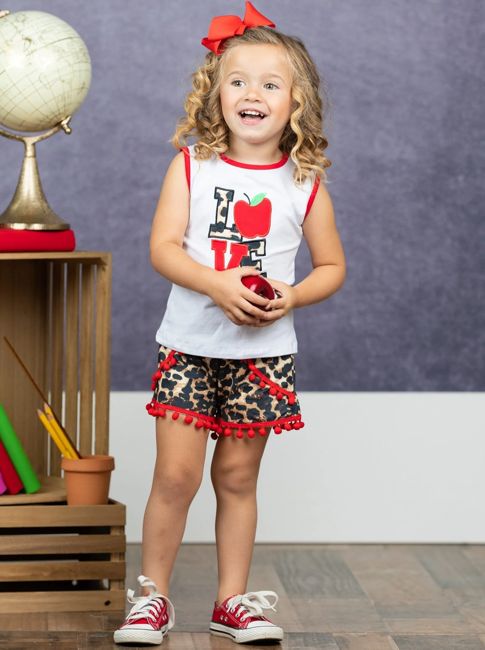 Leopard Love Pom Pom Short Set