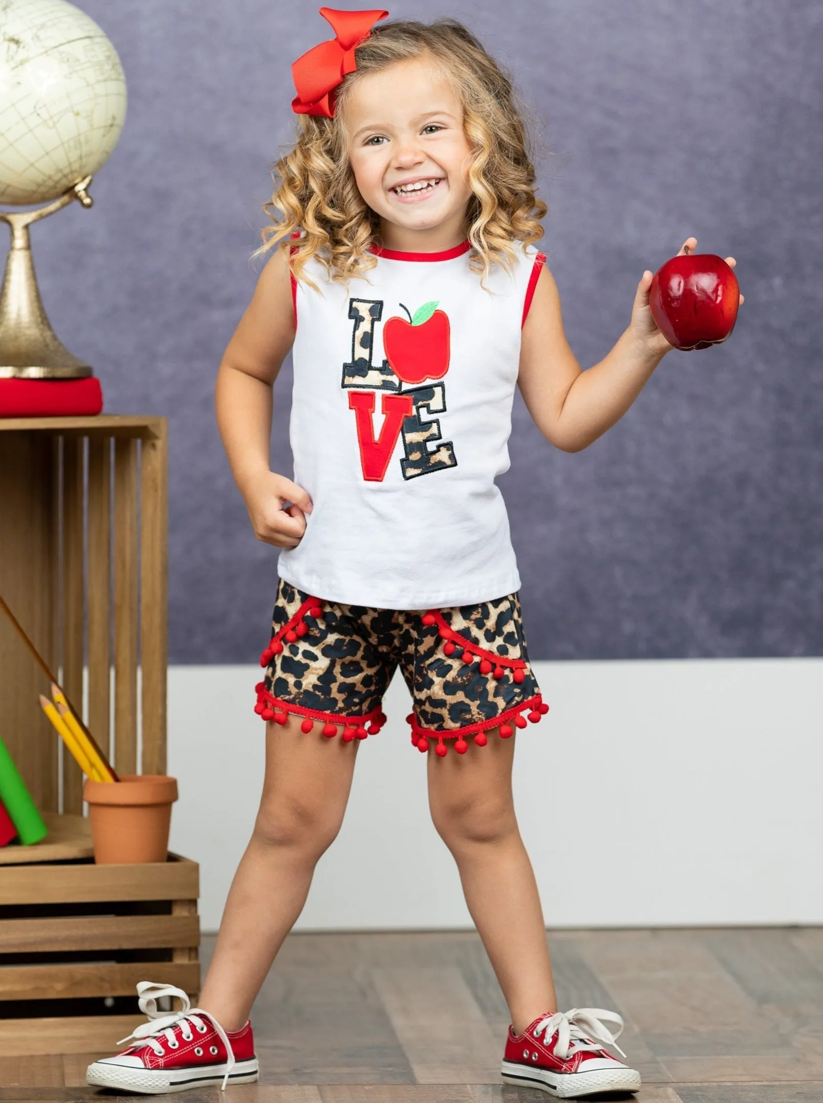 Leopard Love Pom Pom Short Set