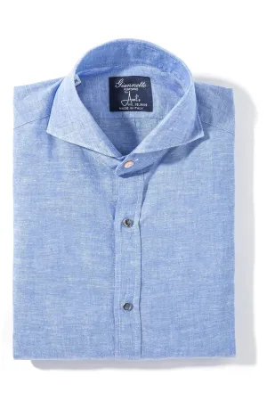 Mach Linen Cotton Shirt in Blue