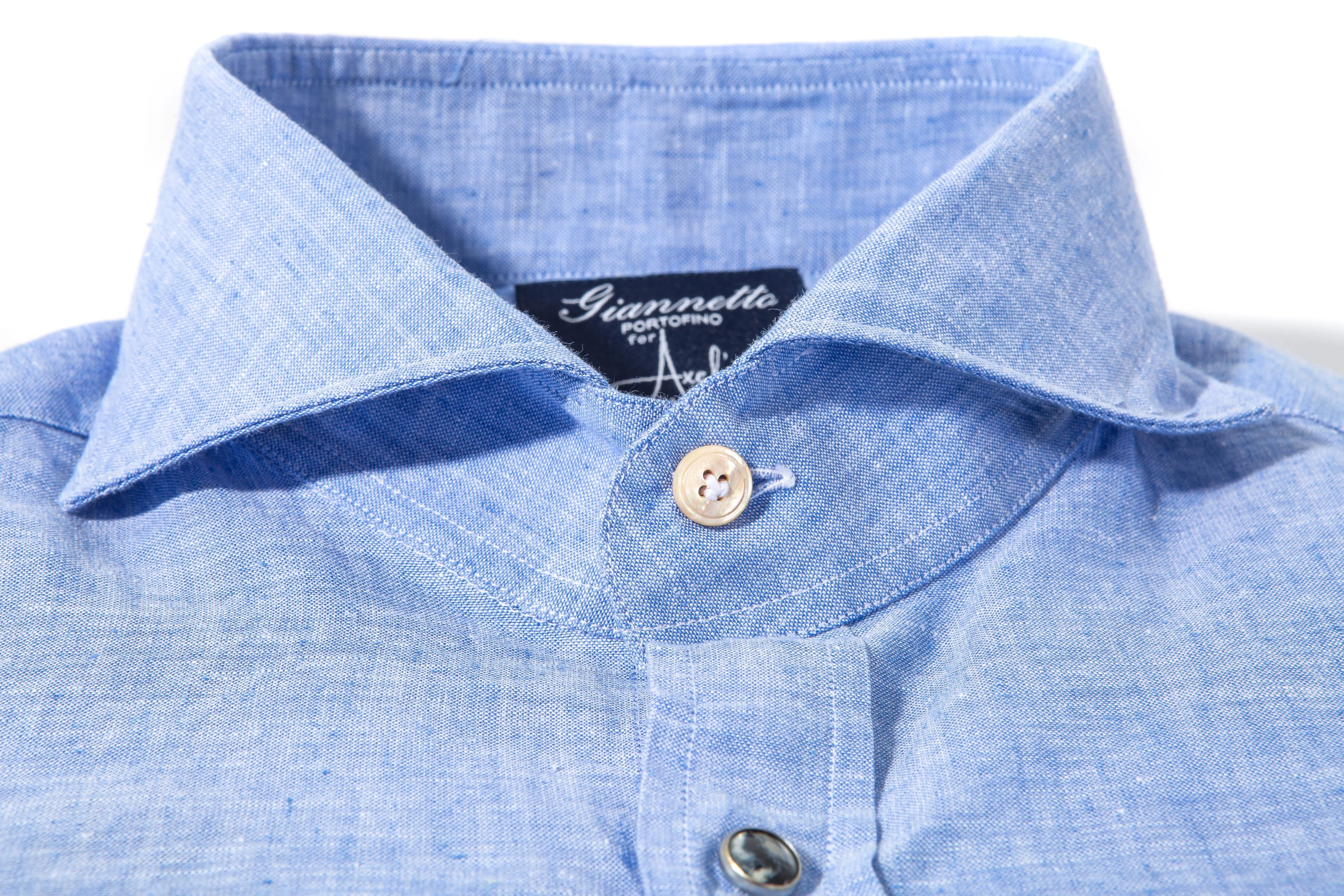 Mach Linen Cotton Shirt in Blue