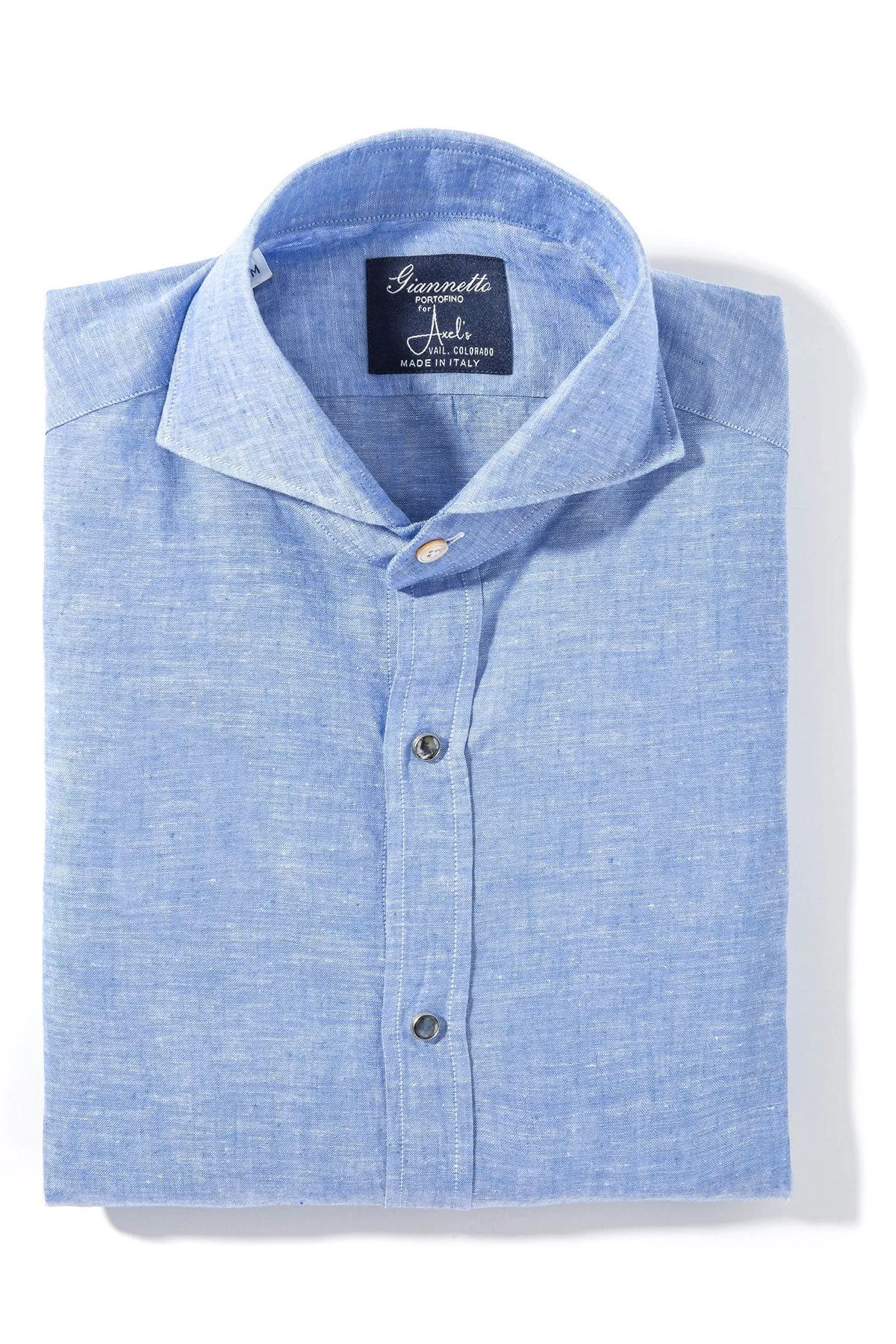 Mach Linen Cotton Shirt in Blue