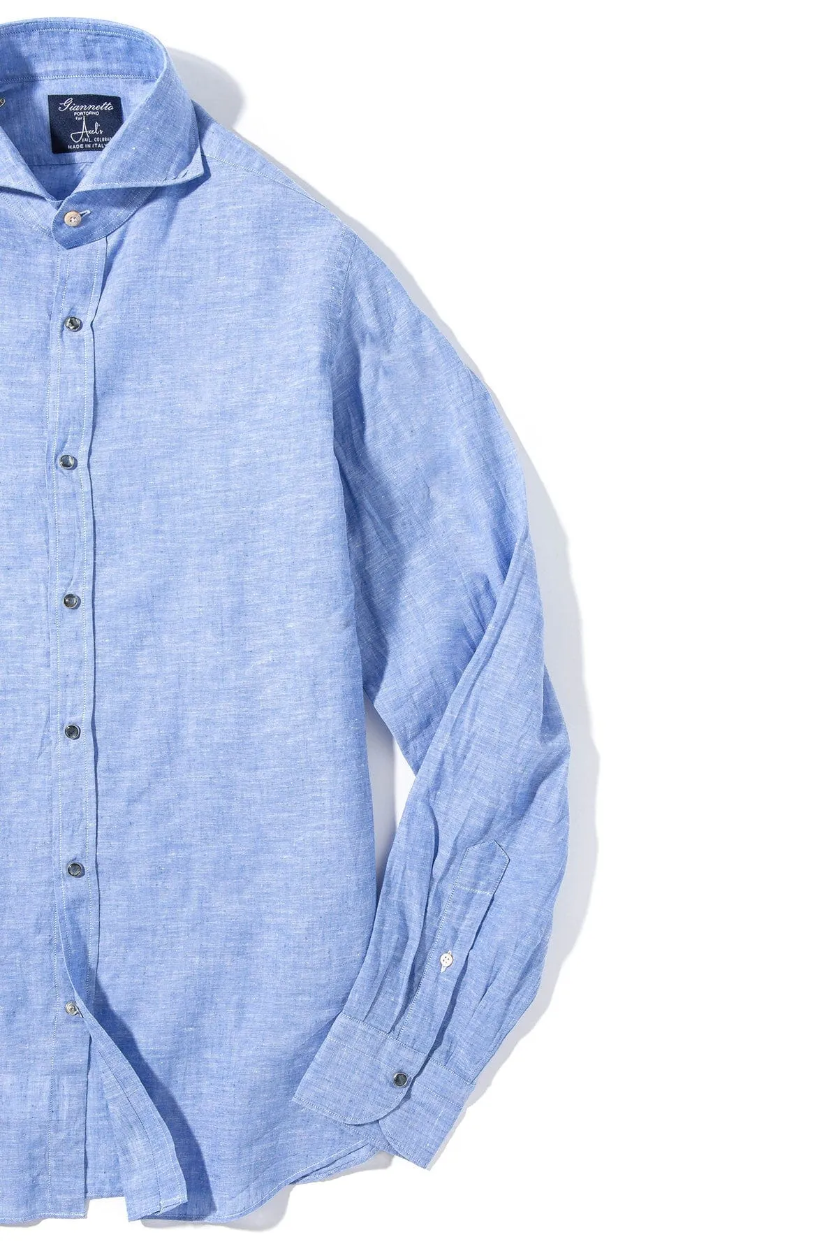 Mach Linen Cotton Shirt in Blue