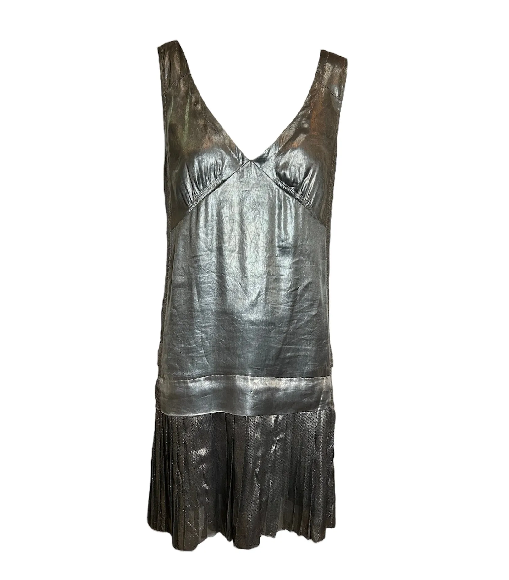 Marc Jacobs Silver Lamé 20s Inspired Dress