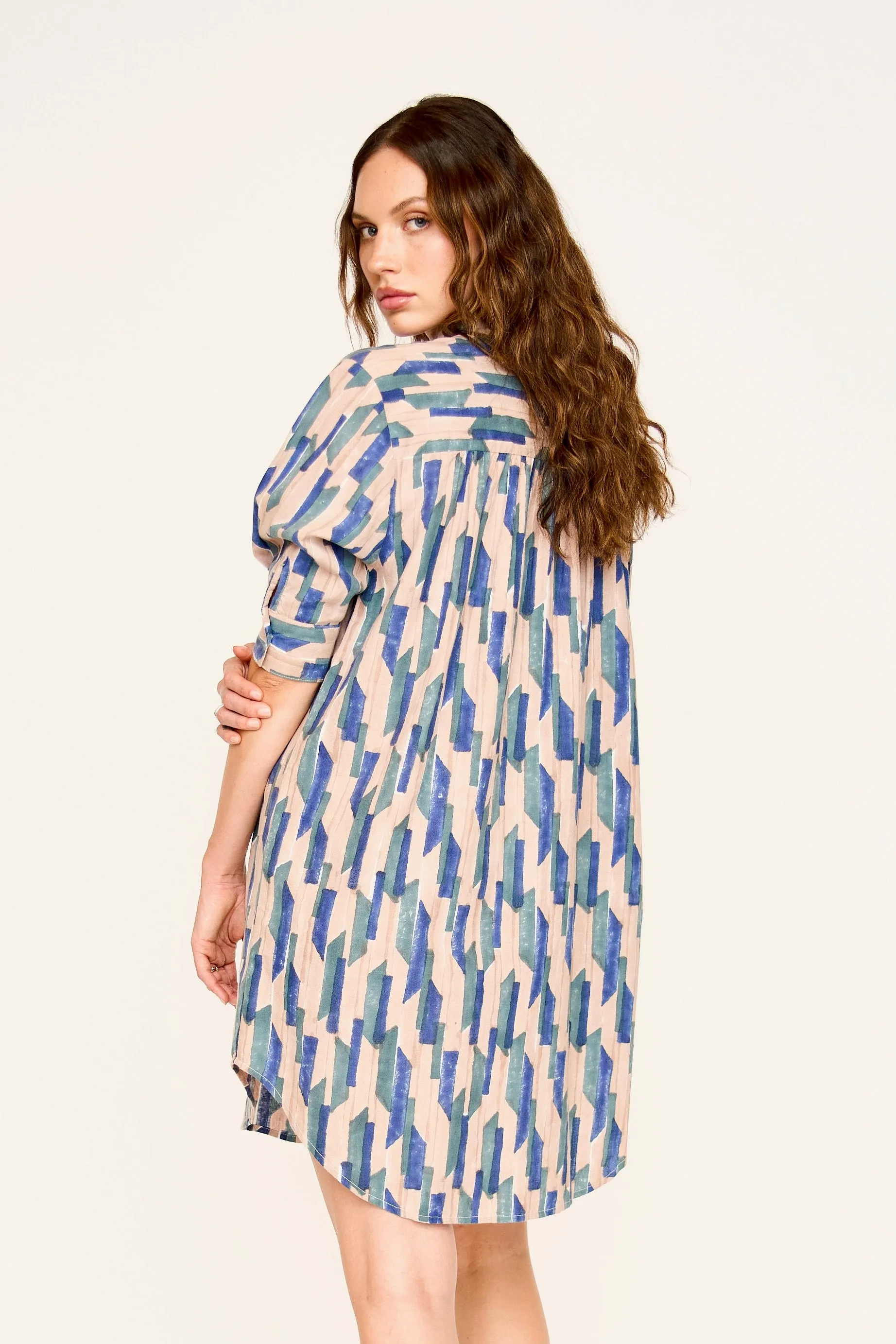 Marfa Dress in Cerulean Rainfall