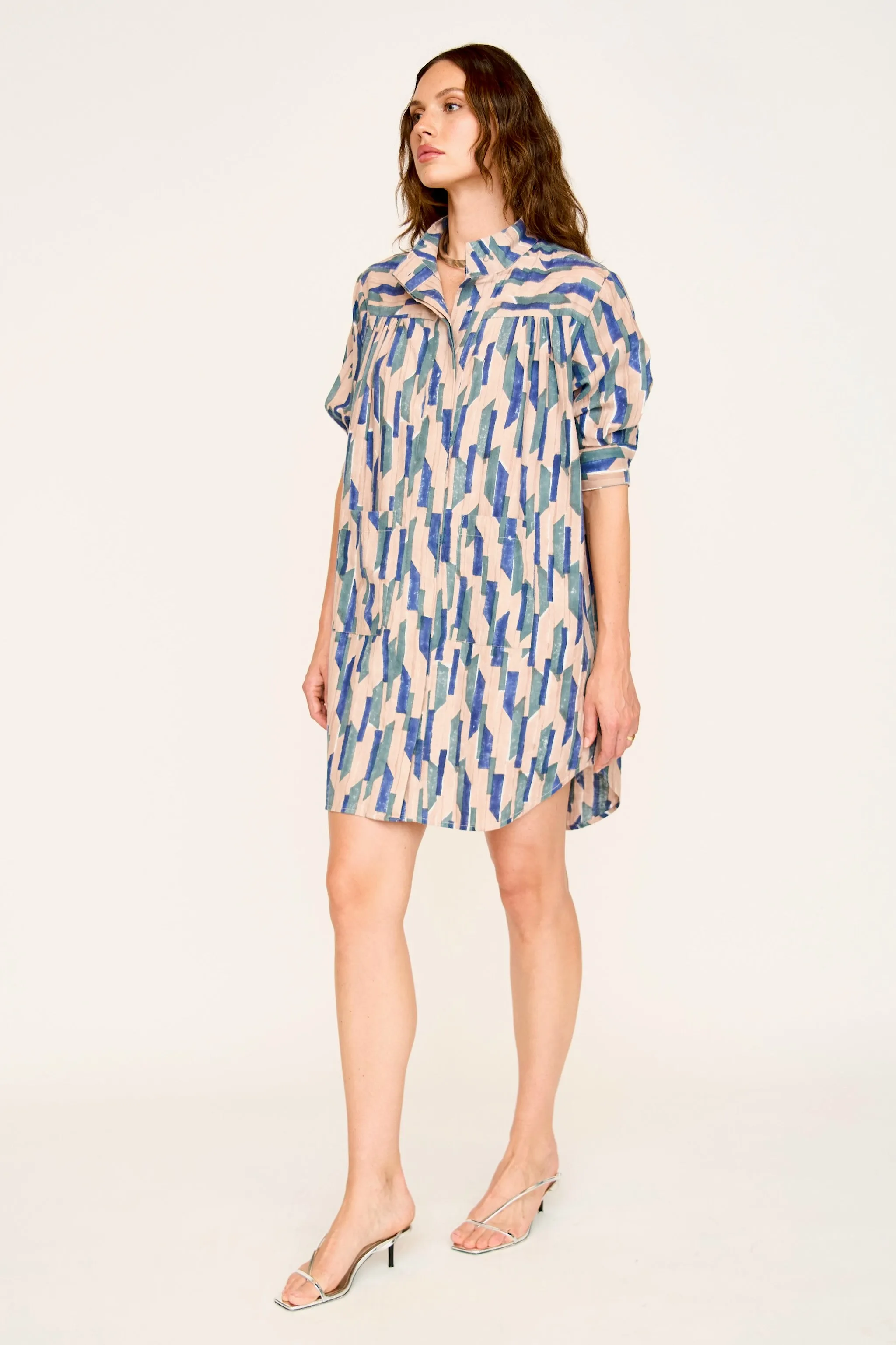 Marfa Dress in Cerulean Rainfall