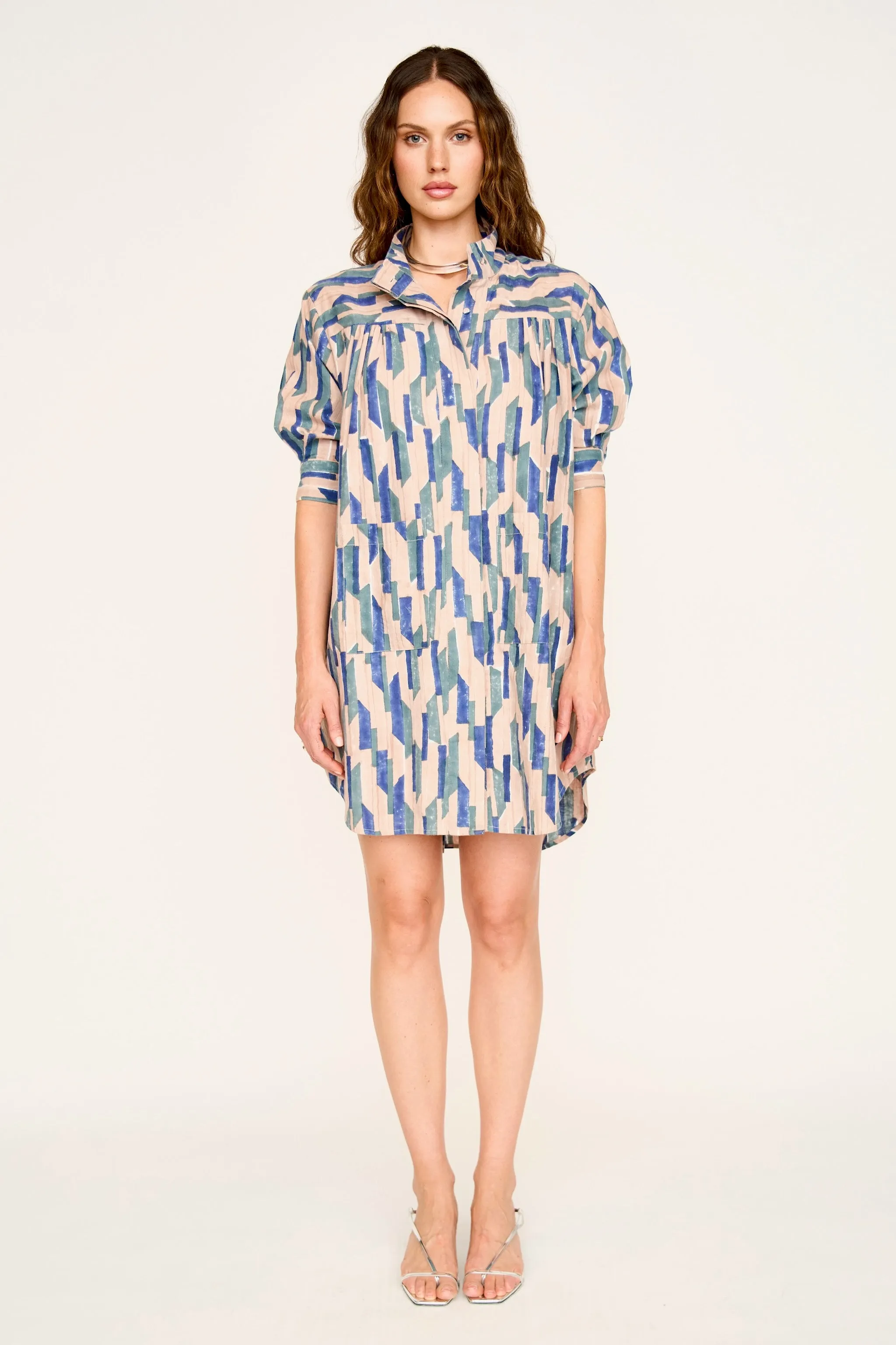Marfa Dress in Cerulean Rainfall