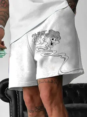 Men's Fashion Anime Print Pocket Shorts