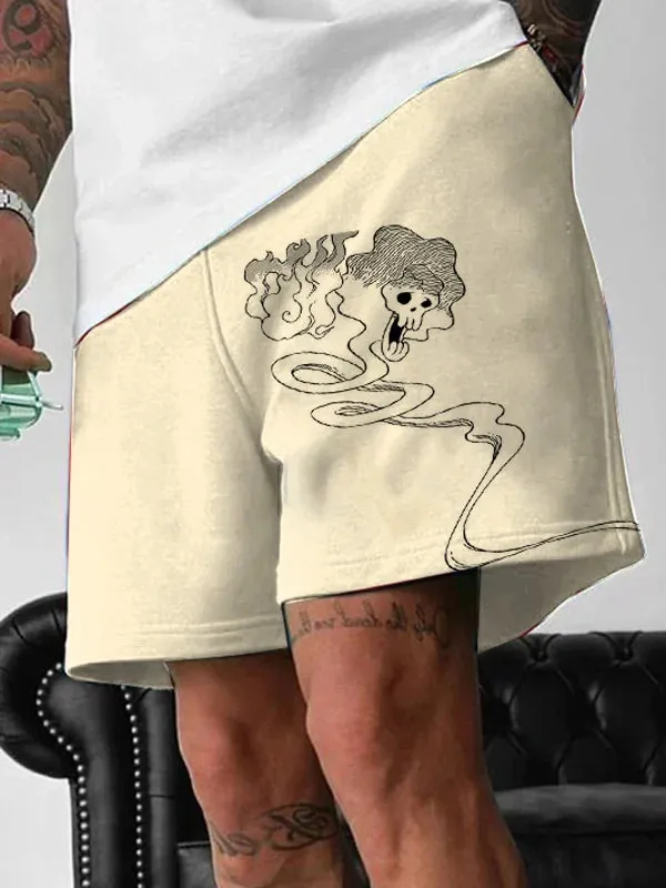Men's Fashion Anime Print Pocket Shorts