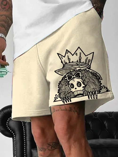 Men's Fashion Anime Print Pocket Shorts