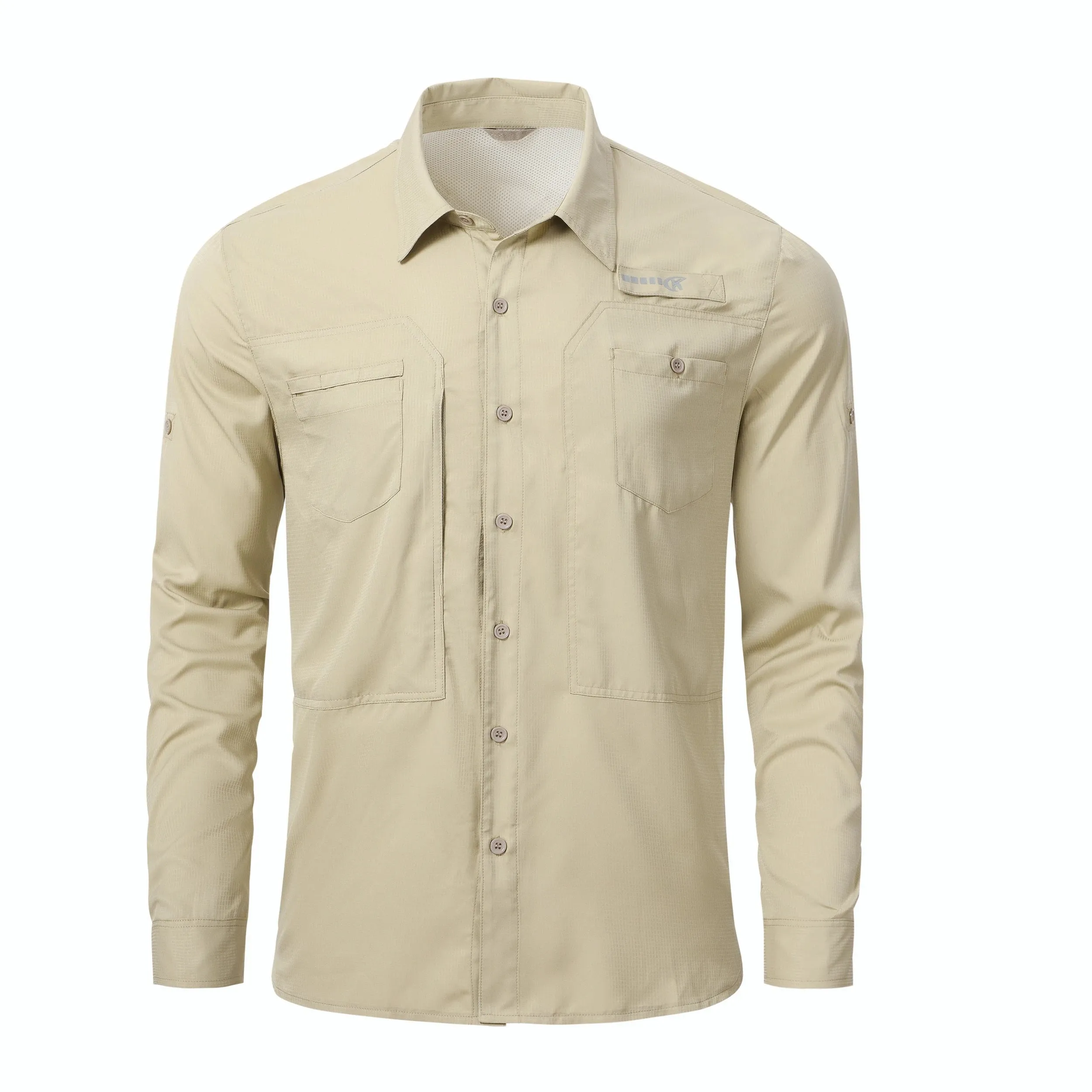 Men's Fishing Shirts Casual Cargo Hiking Shirt Long Sleeve UPF 50  Button Down Tactical Shirts Men's Blouse for Working Hiking