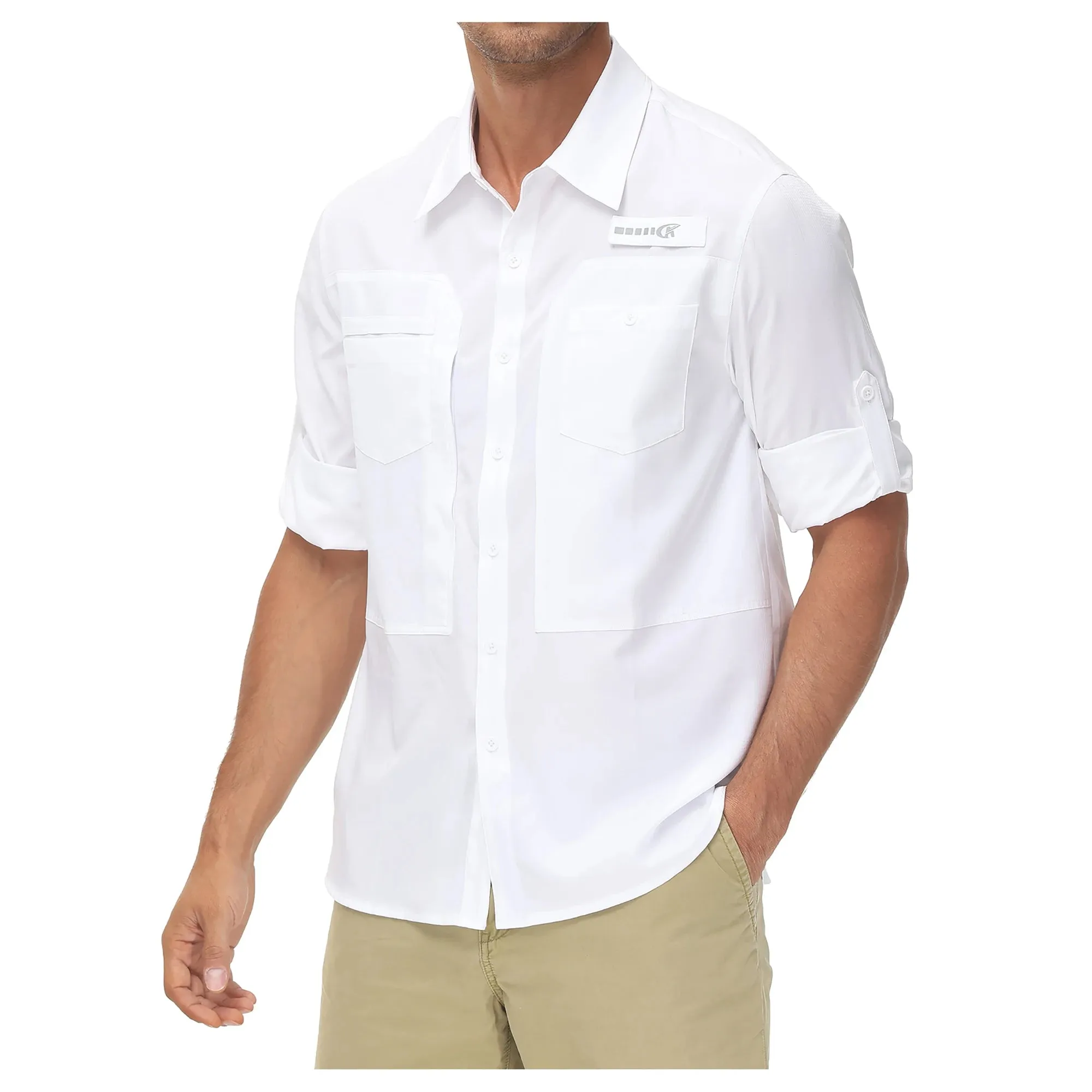 Men's Fishing Shirts Casual Cargo Hiking Shirt Long Sleeve UPF 50  Button Down Tactical Shirts Men's Blouse for Working Hiking