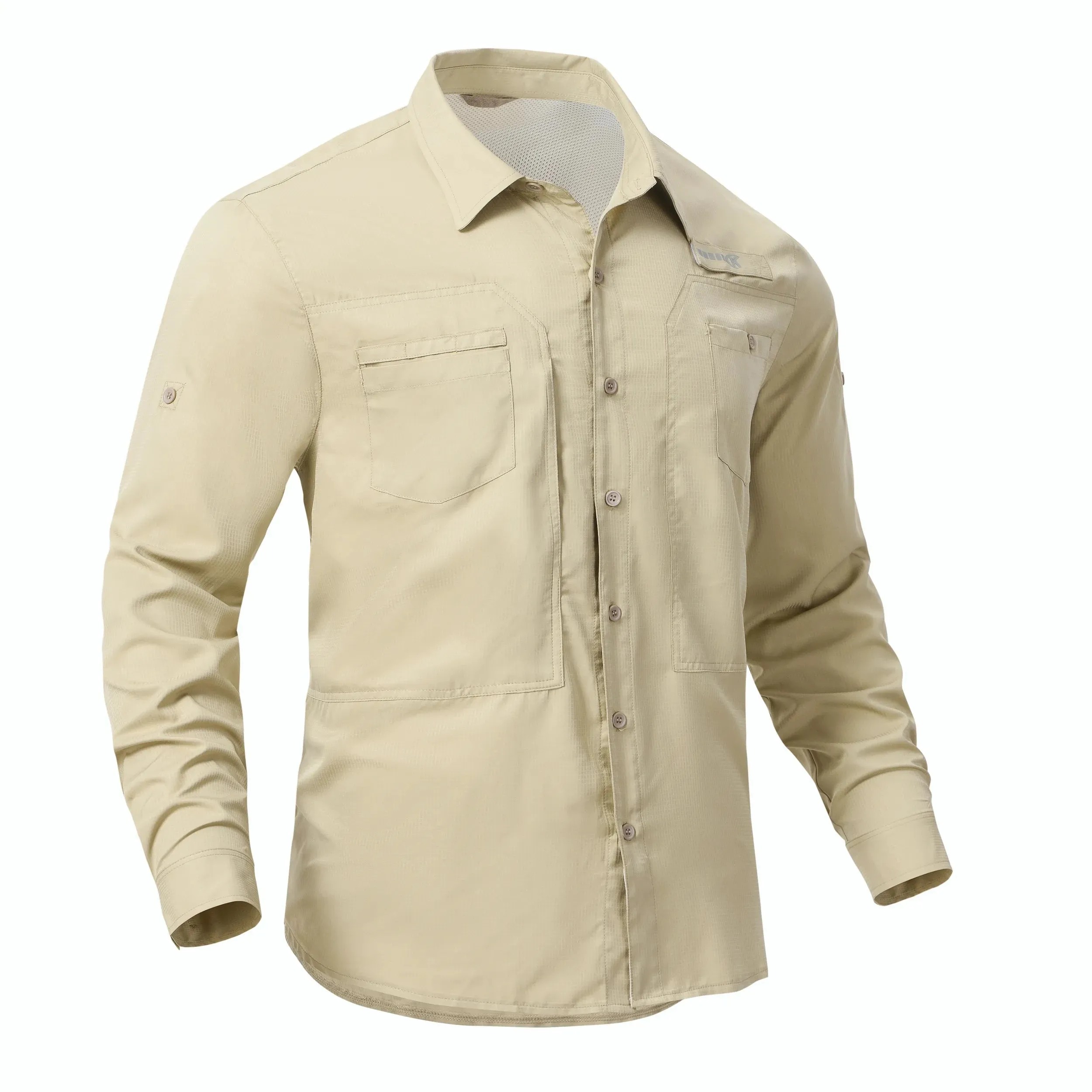 Men's Fishing Shirts Casual Cargo Hiking Shirt Long Sleeve UPF 50  Button Down Tactical Shirts Men's Blouse for Working Hiking