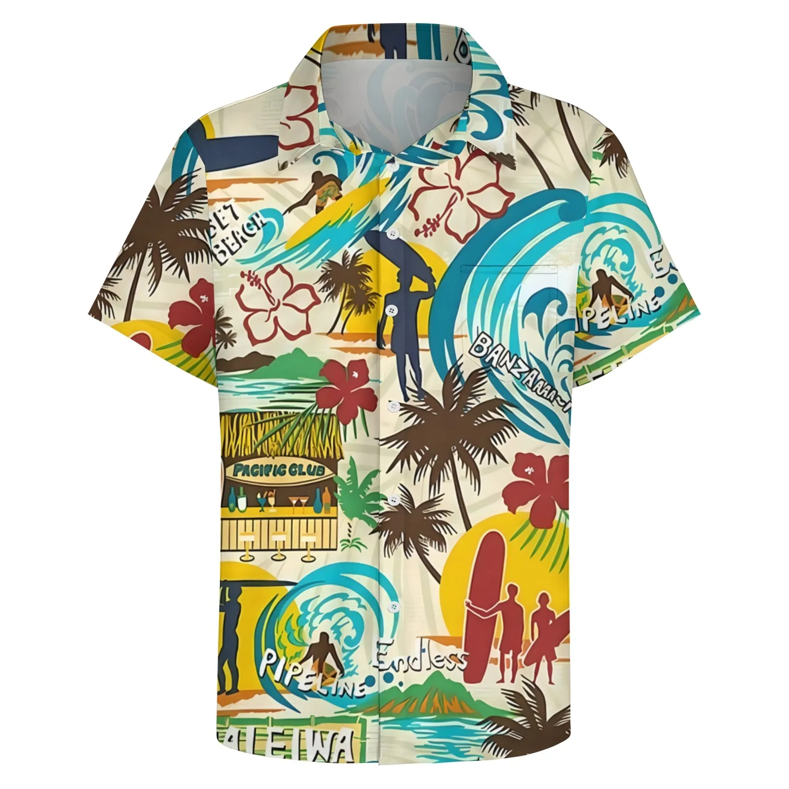 Men's Hawaiian Surf Casual Short Sleeve Shirt 2403000593