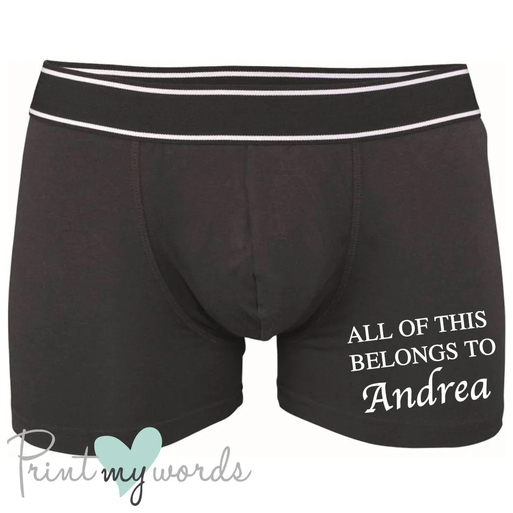 Men's Personalised Belongs To Boxer Shorts