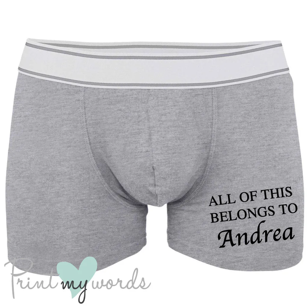Men's Personalised Belongs To Boxer Shorts