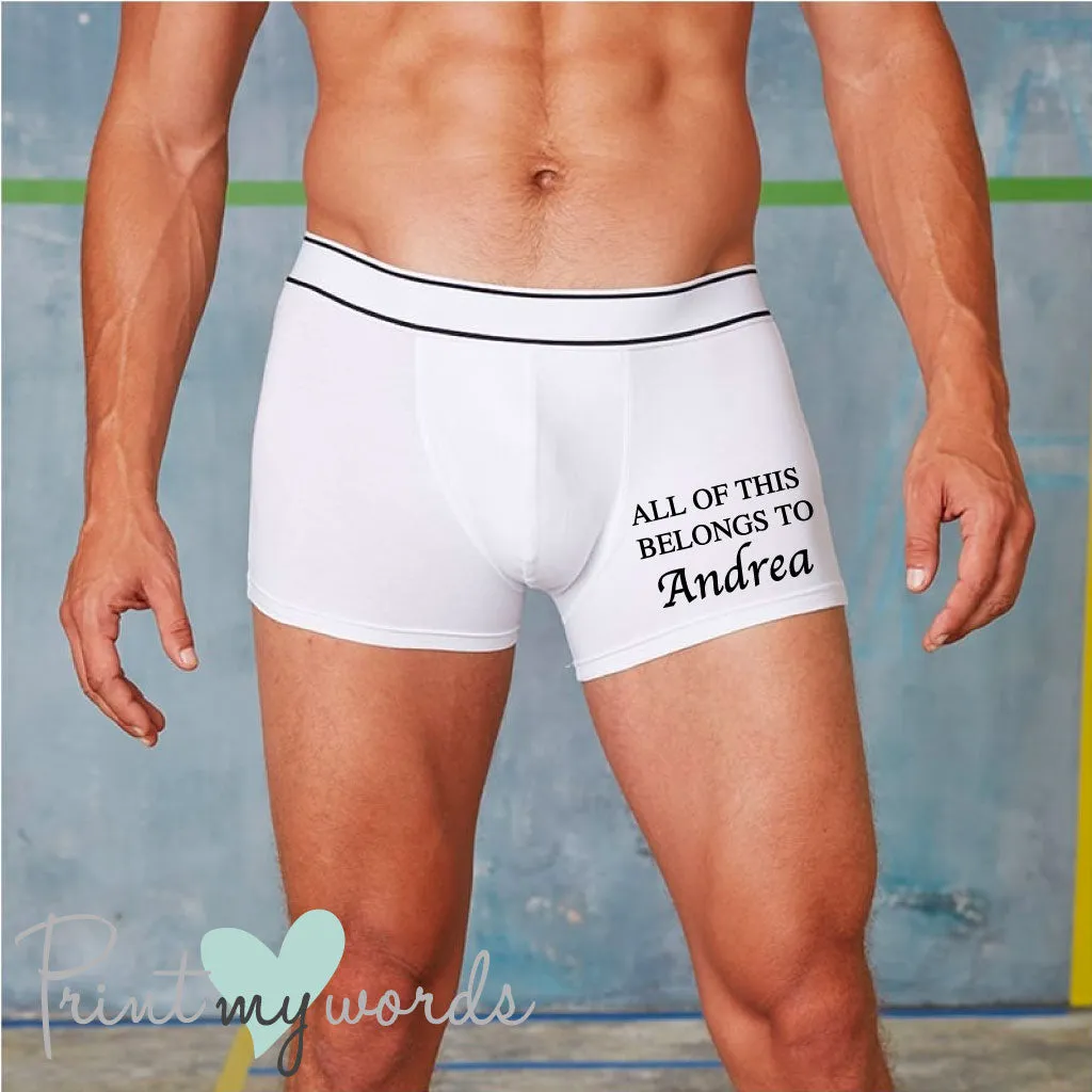 Men's Personalised Belongs To Boxer Shorts