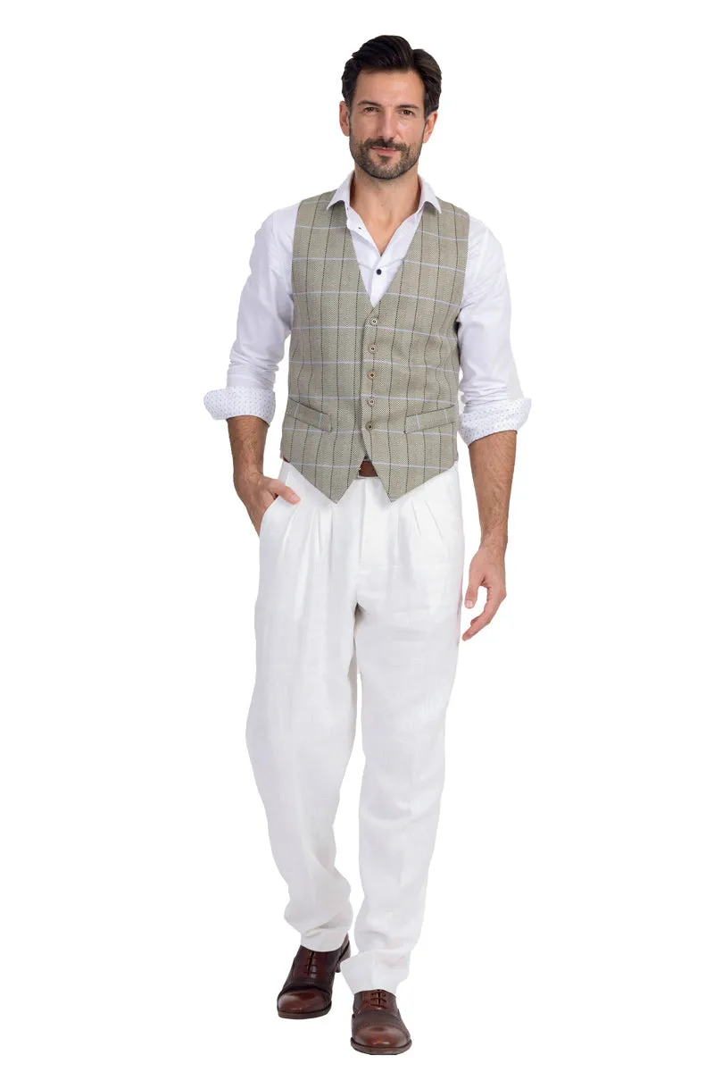 Men's Tango Pants With Three Pleats And Back Pockets