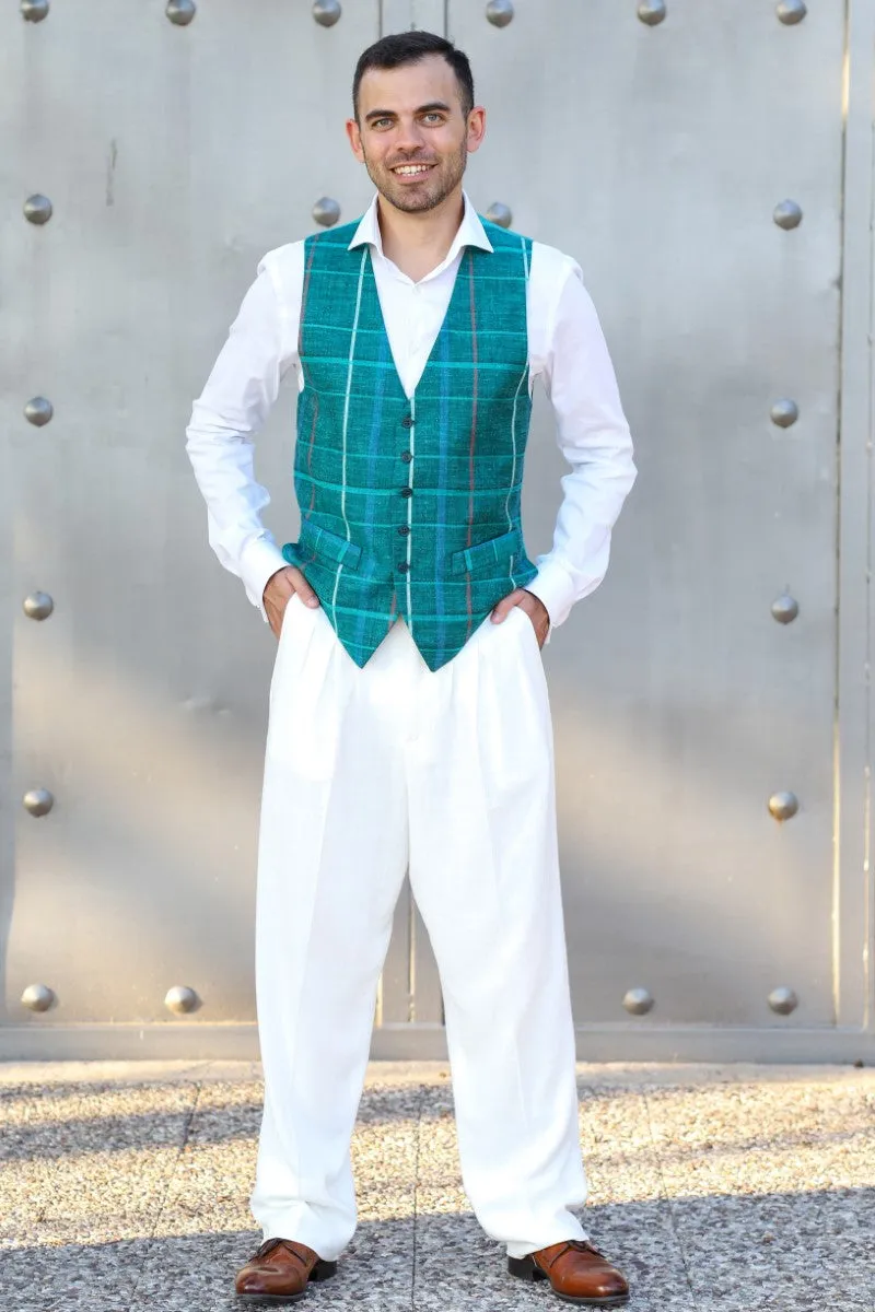Men's Tango Pants With Three Pleats And Back Pockets