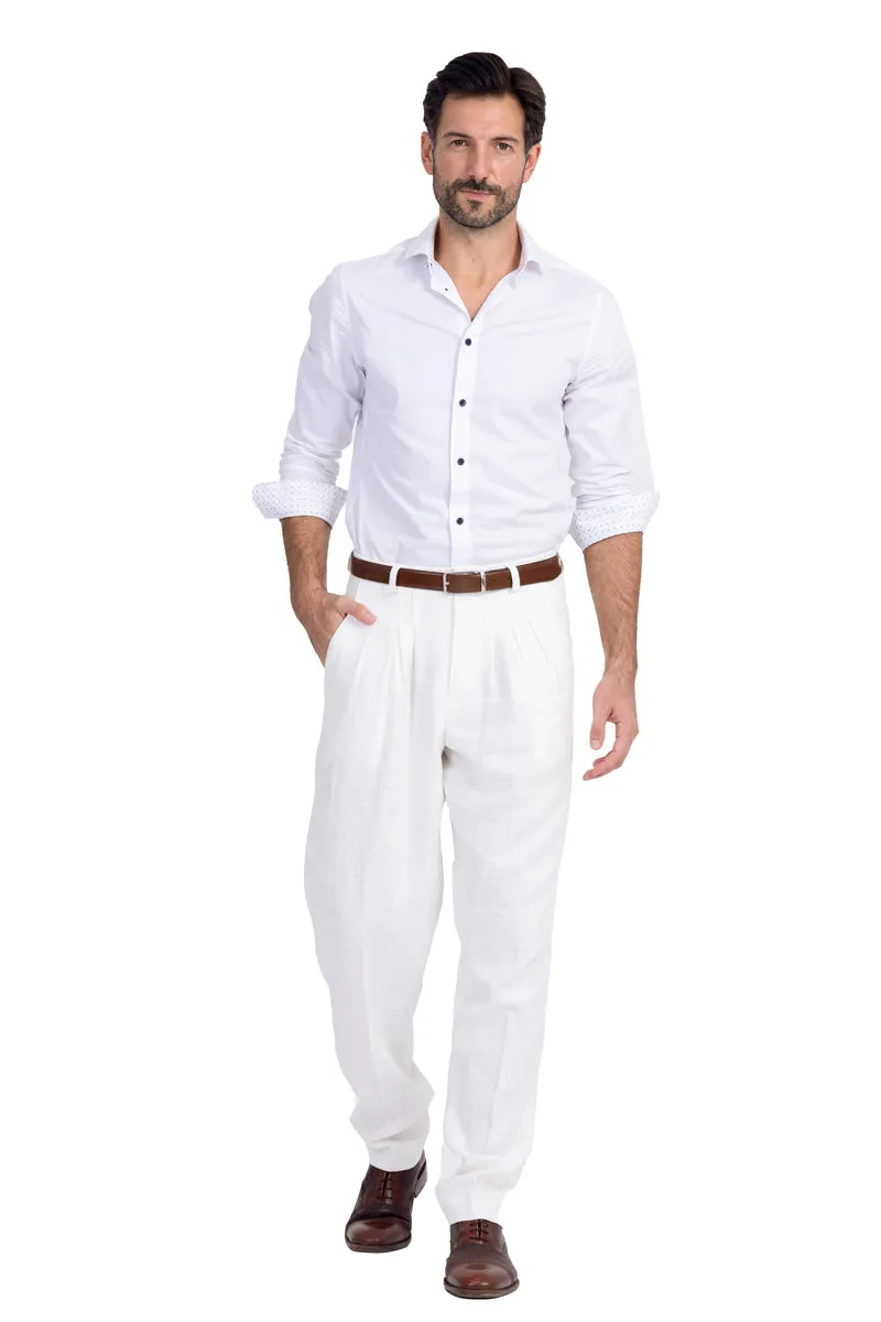 Men's Tango Pants With Three Pleats And Back Pockets