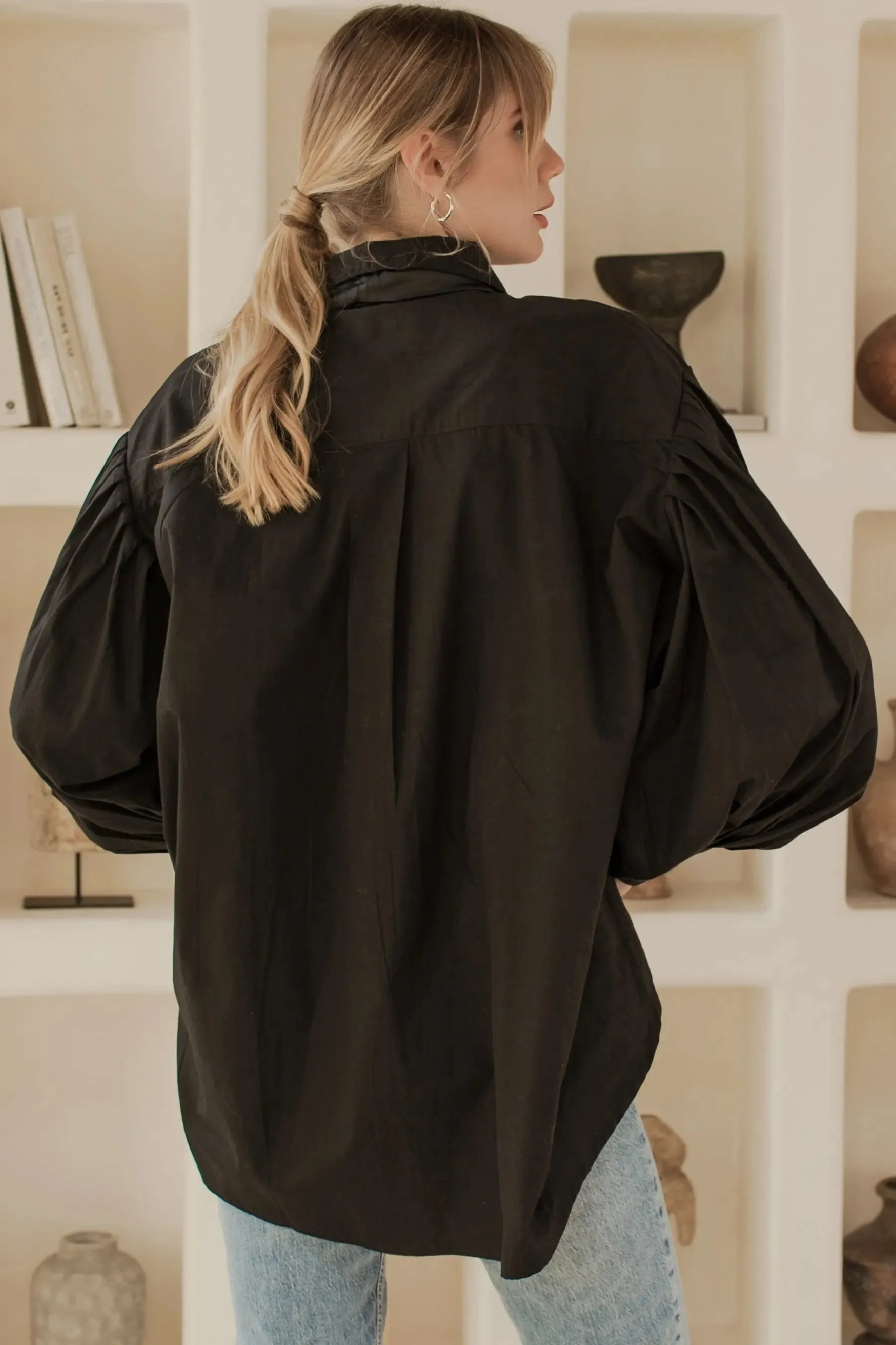 Merci Balloon Sleeve Oversized Shirt by Bali ELF