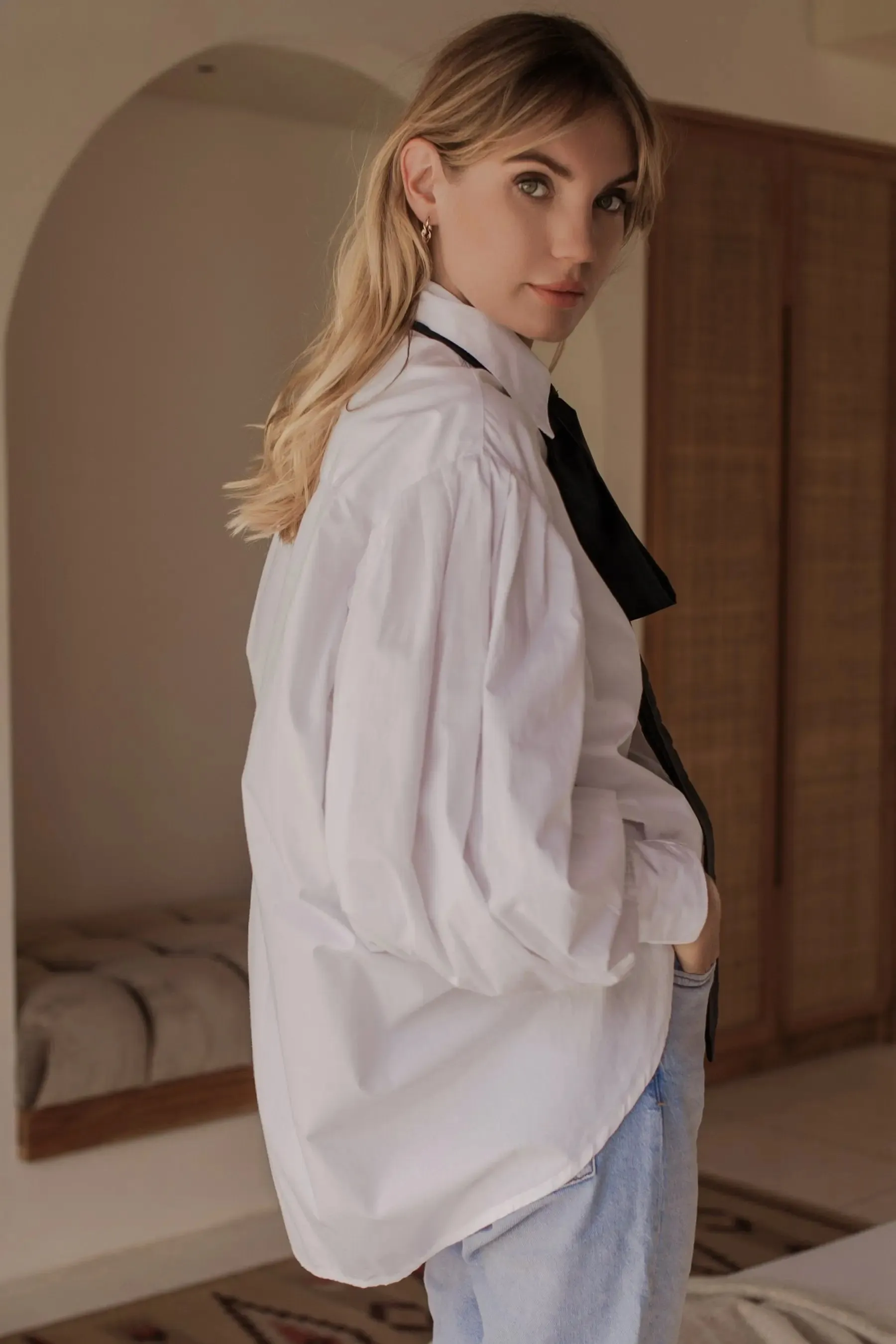 Merci Balloon Sleeve Oversized Shirt by Bali ELF