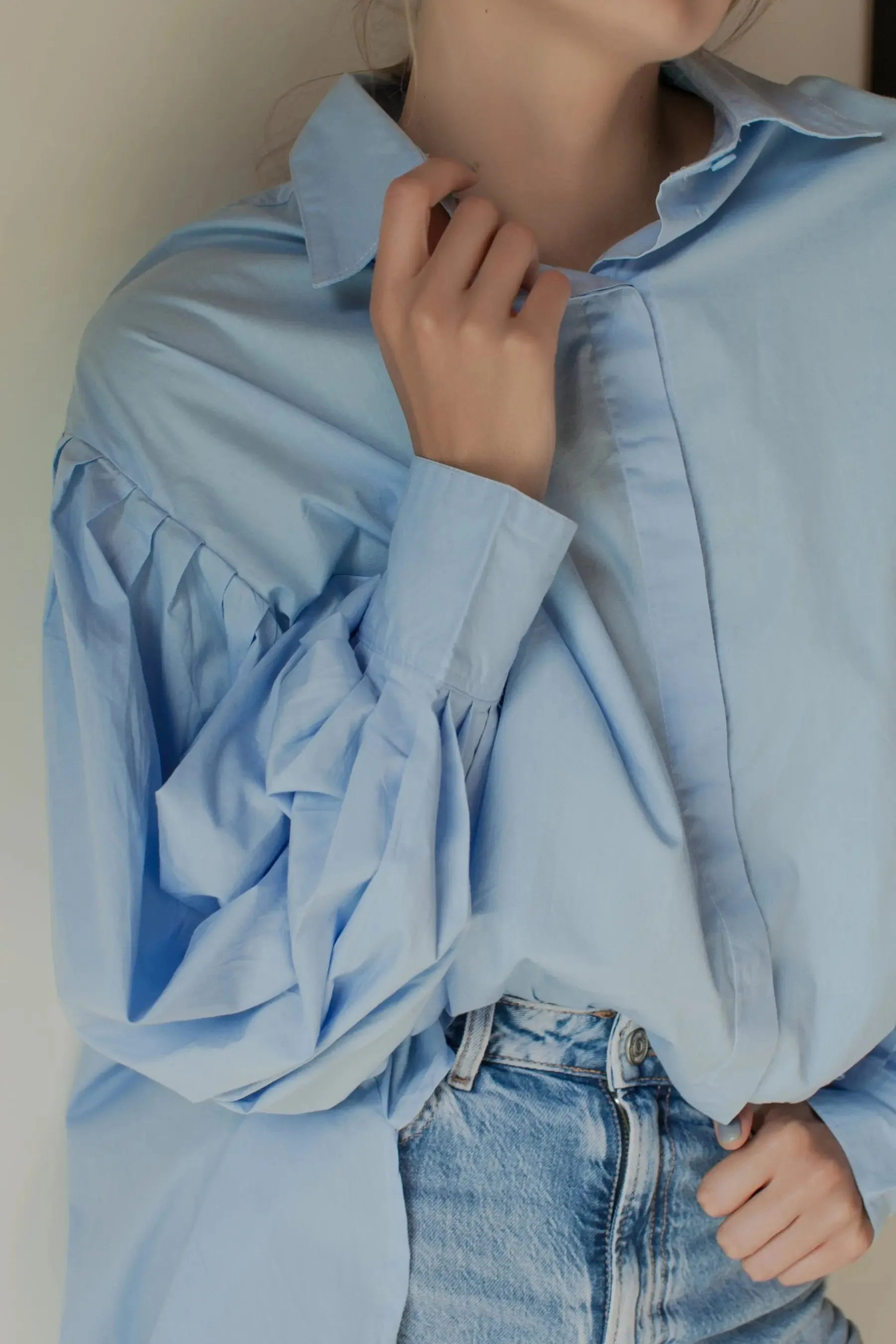 Merci Balloon Sleeve Oversized Shirt by Bali ELF