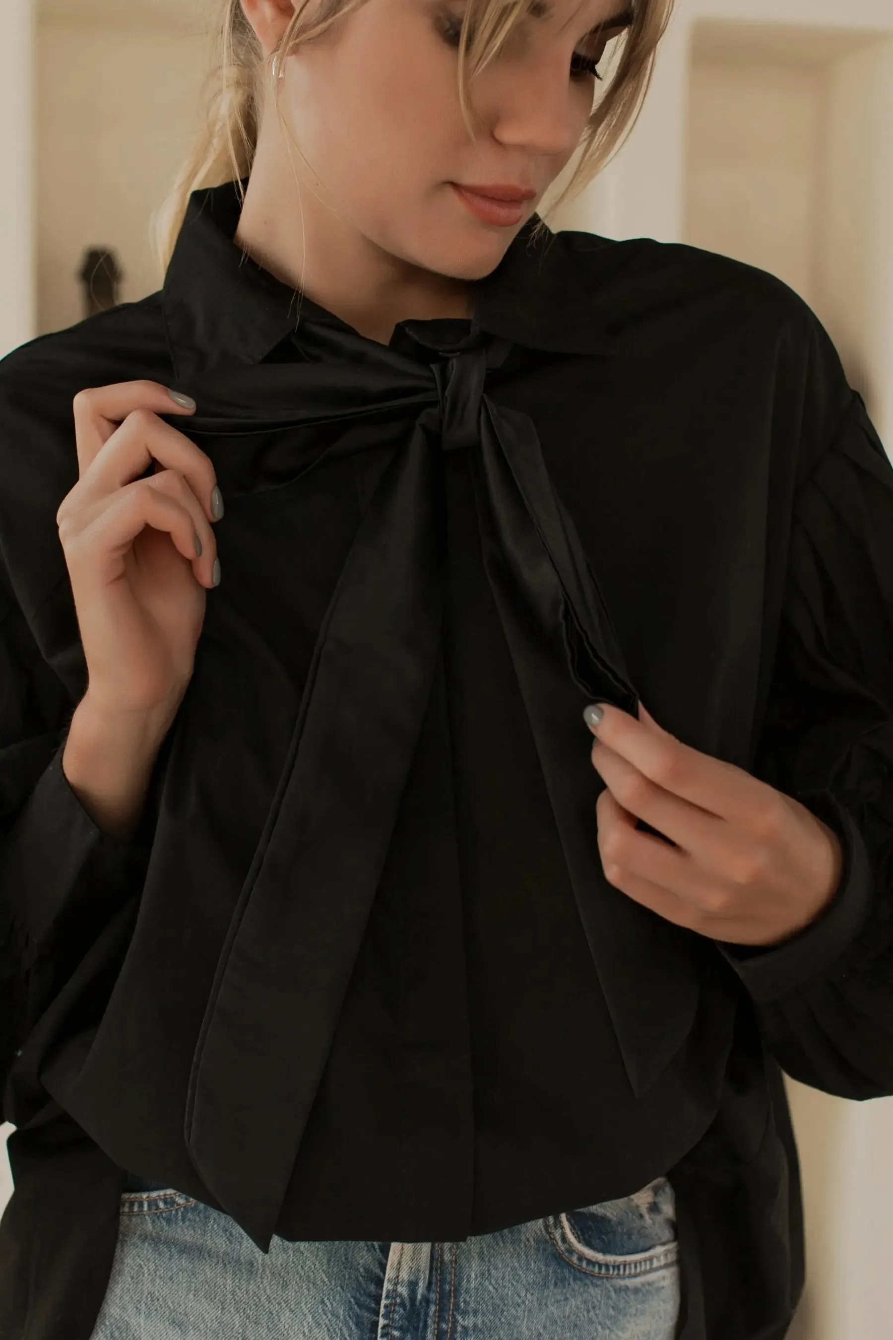 Merci Balloon Sleeve Oversized Shirt by Bali ELF