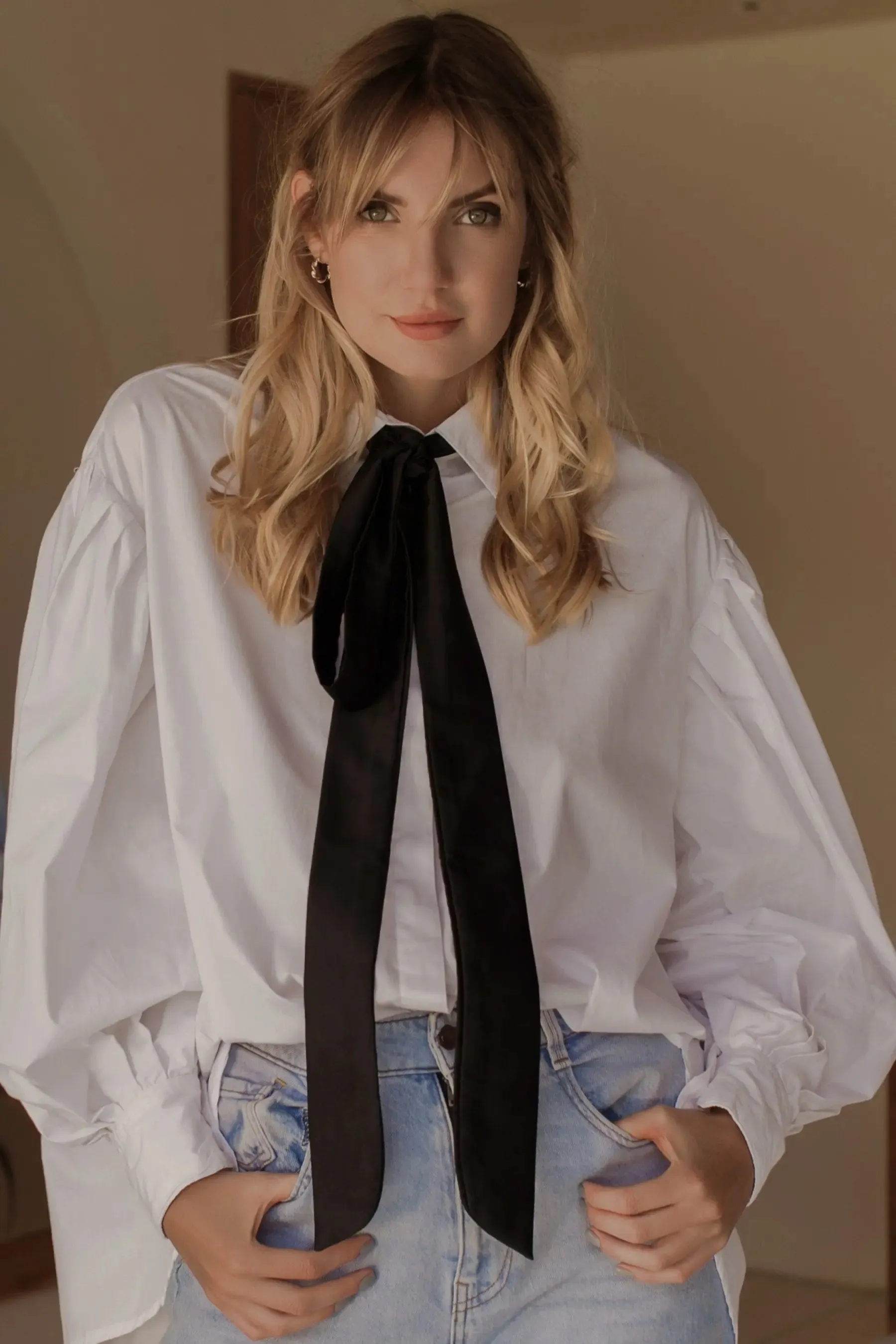 Merci Balloon Sleeve Oversized Shirt by Bali ELF