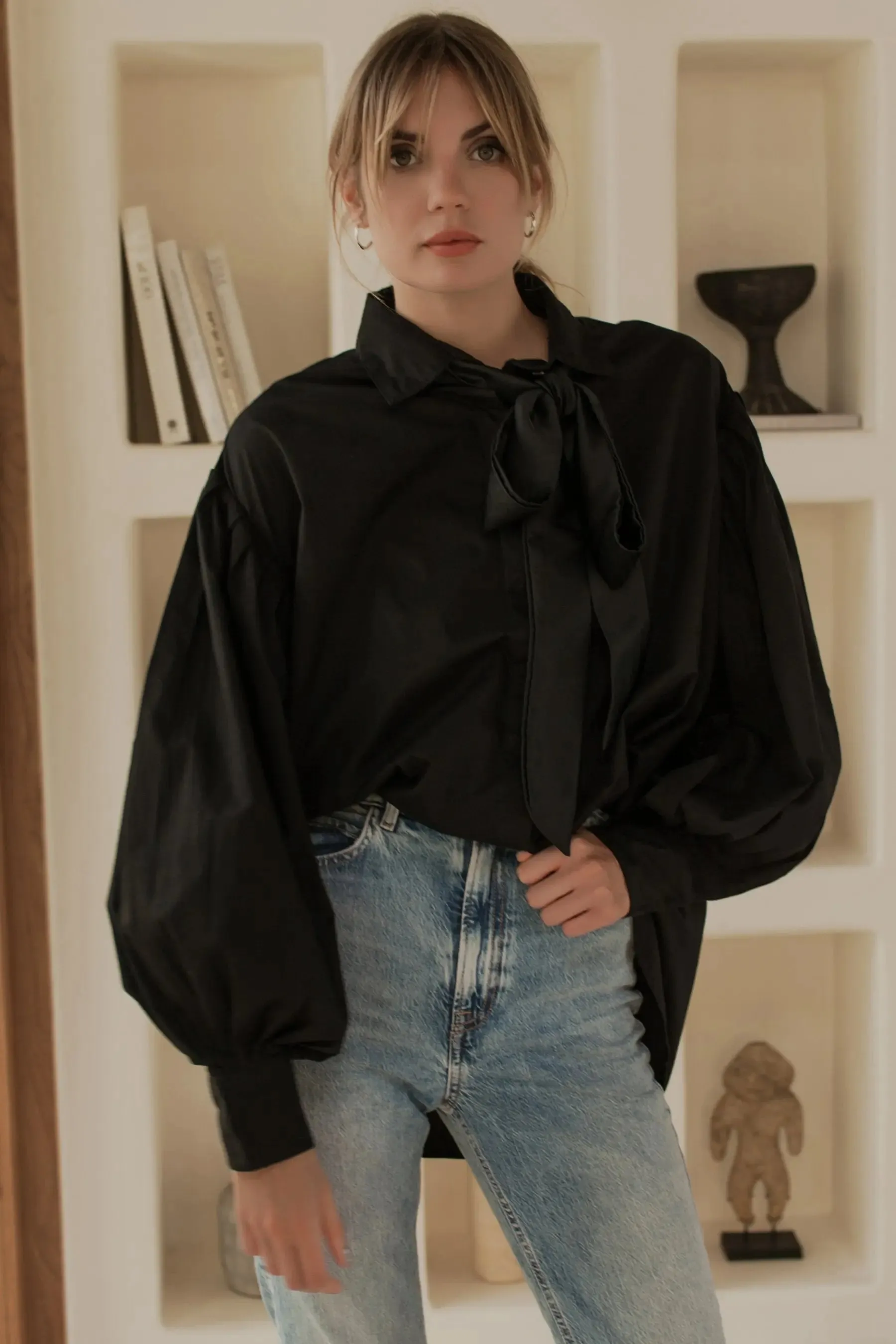 Merci Balloon Sleeve Oversized Shirt by Bali ELF