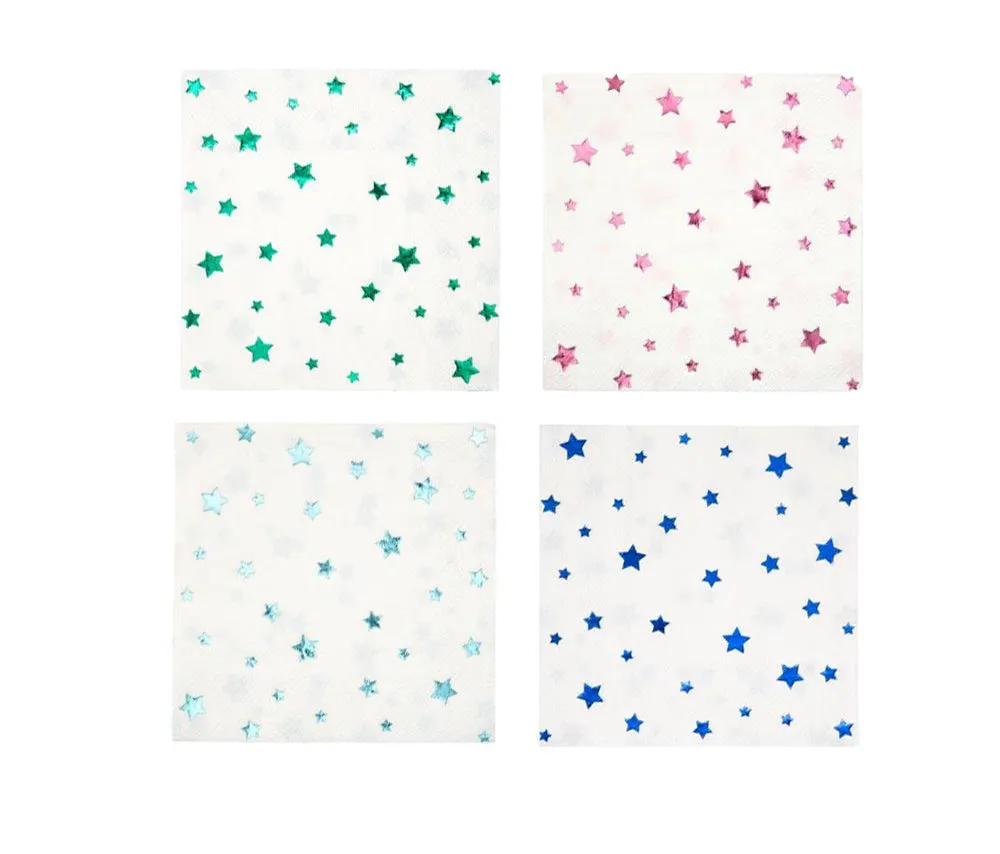 Metallic Foil Star Paper Napkins