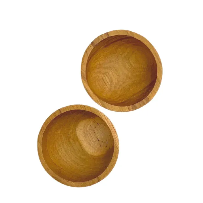 Mini Teak Shell Bowls (Set Of 2)
