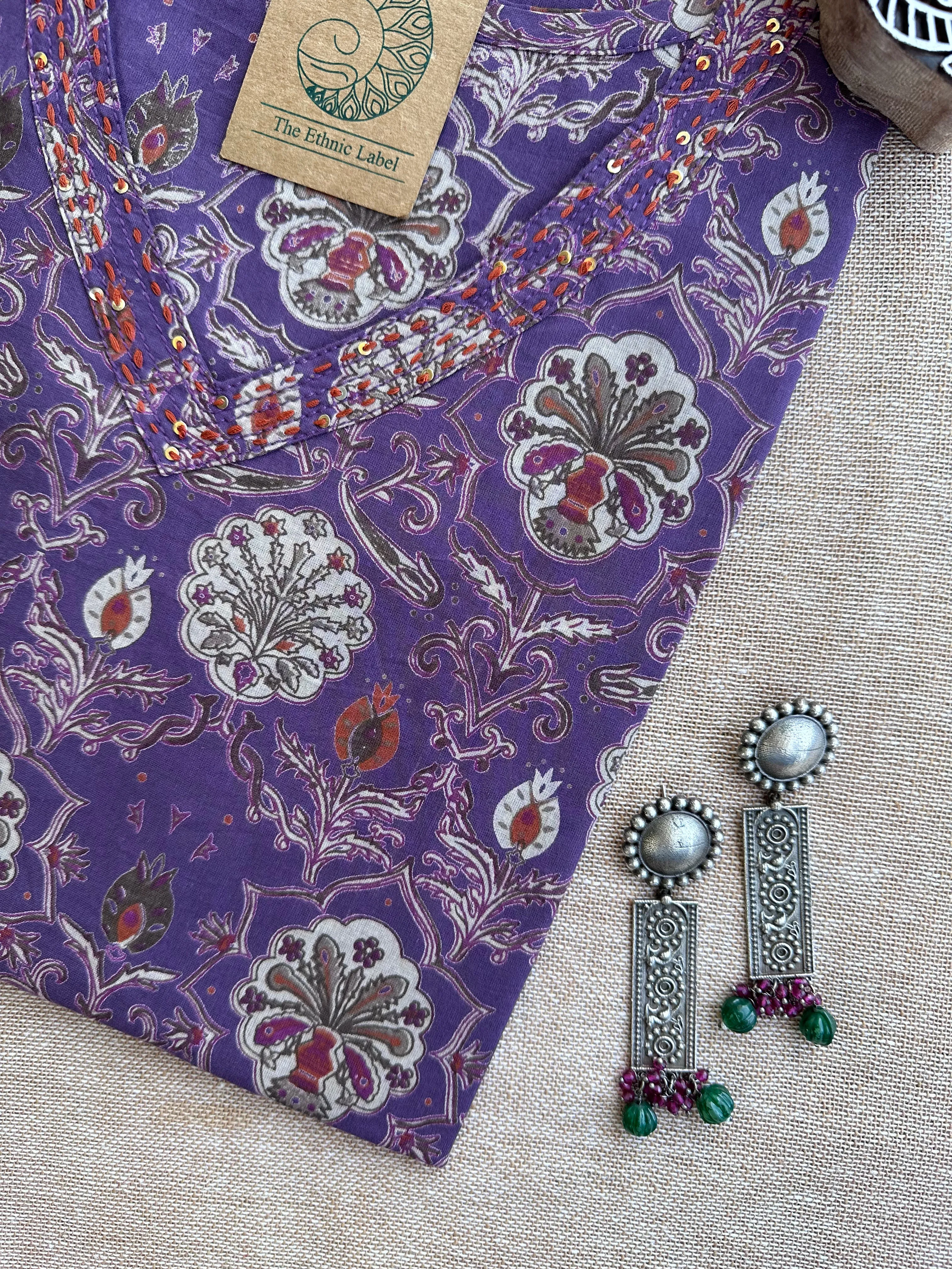 Moira Hand Block Printed Cotton kurta - XXL