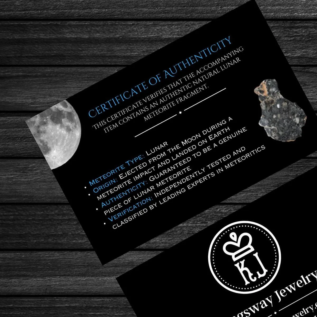 Moon Obsession - 14K Gold or Sterling Silver Engagement Ring for Her | Genuine Lunar Meteorite & Moissanite | D-Color VVS1 Clarity