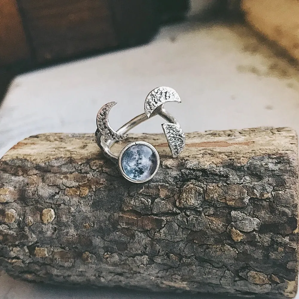Moon Phases Sculptural Ring