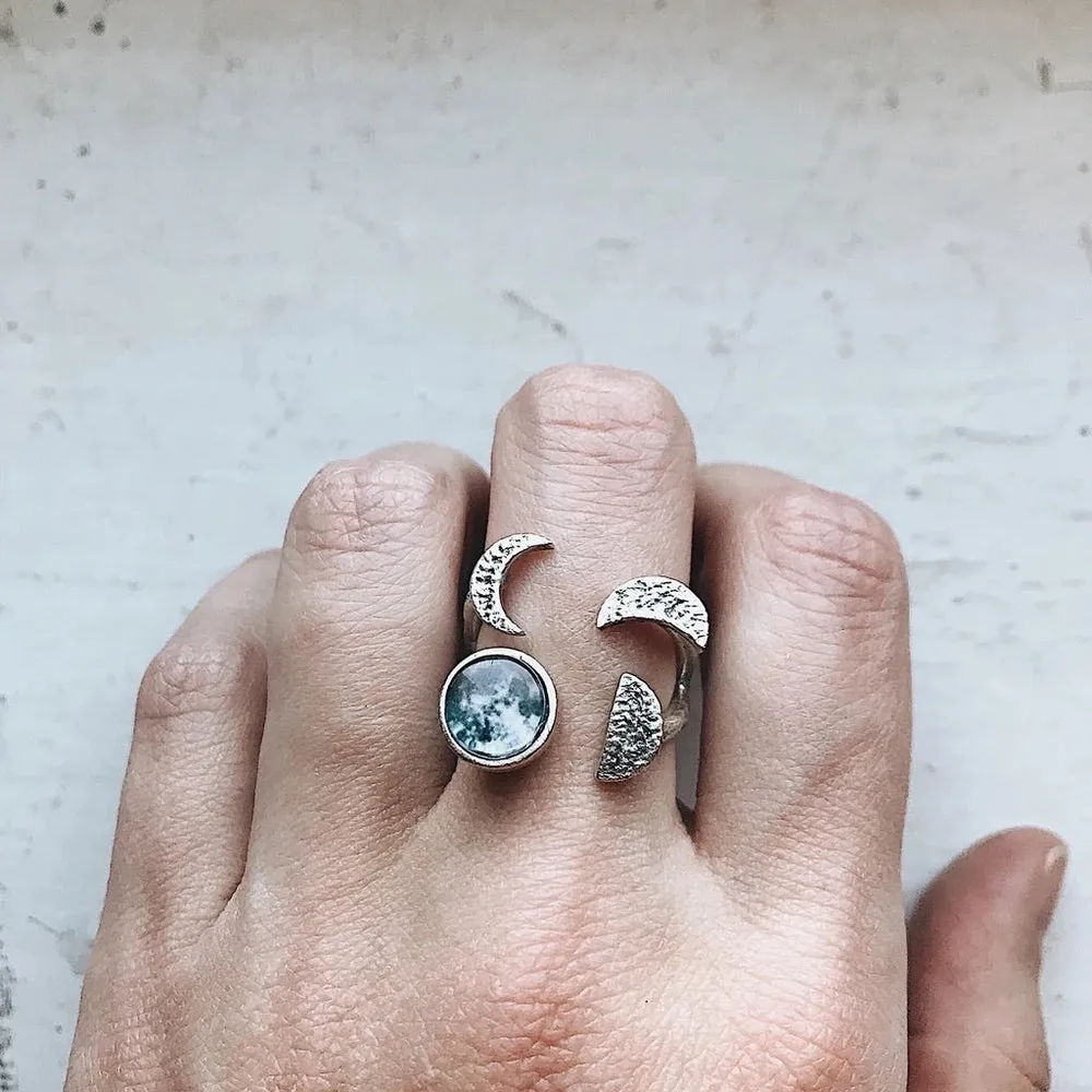 Moon Phases Sculptural Ring