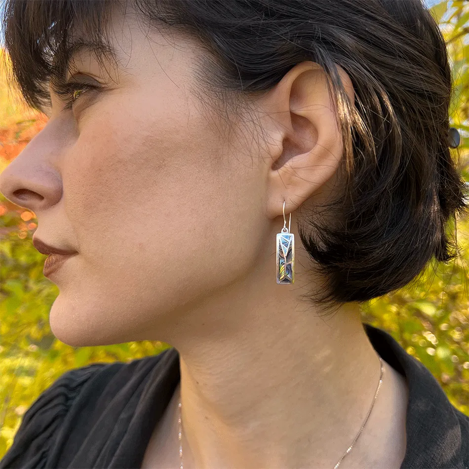 Mosaic Abalone Earrings - Sterling Silver, Indonesia