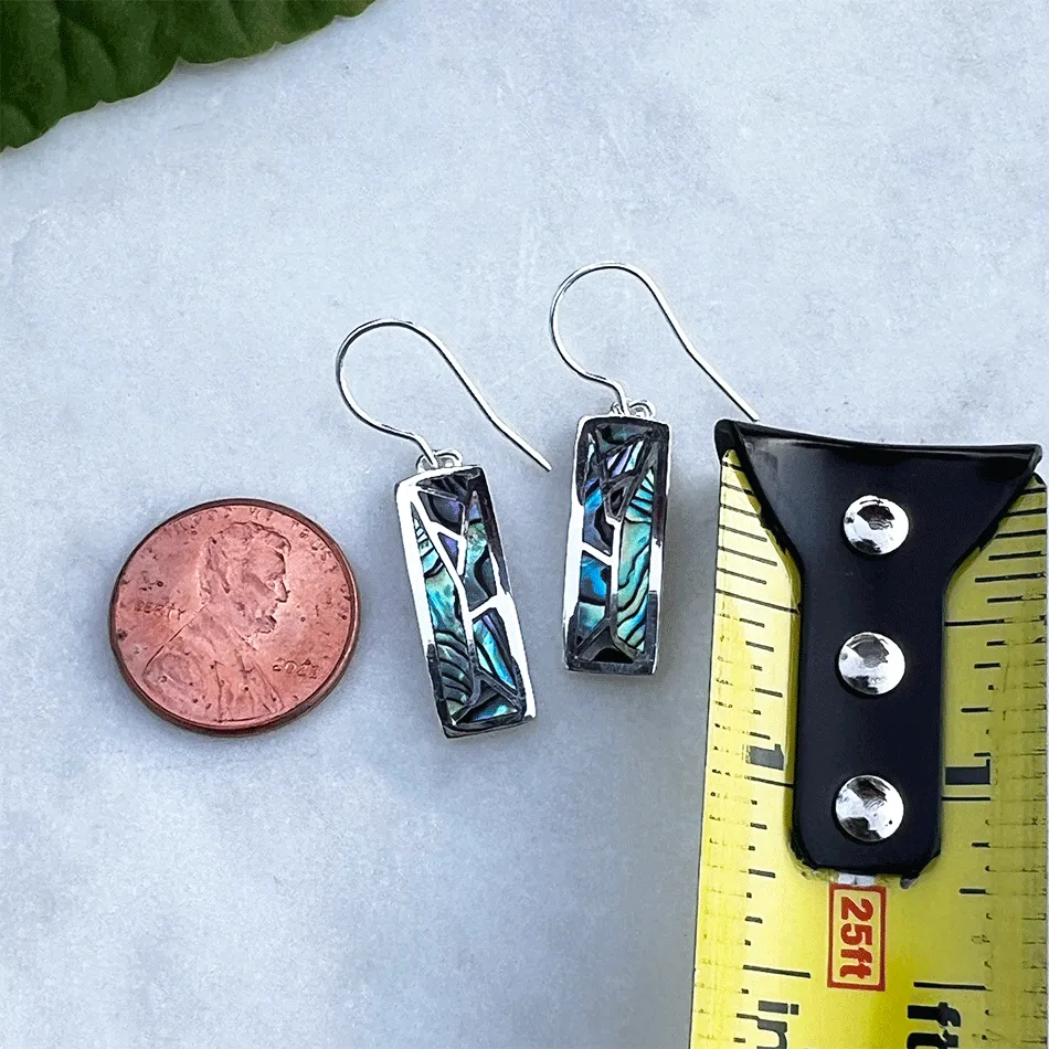 Mosaic Abalone Earrings - Sterling Silver, Indonesia