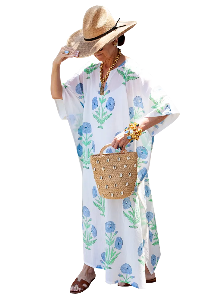 Mughal Bleu Kaftan