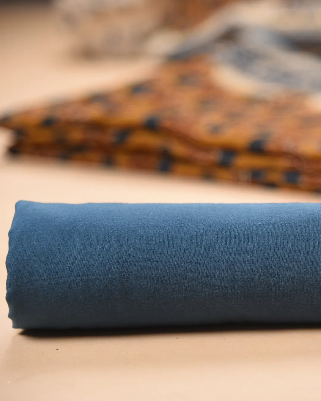 Mustard Pure Chanderi Hand Block Printed Unstitched Suit Fabric Set With Chanderi Hand Block Printed Dupatta
