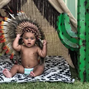 N01- For 9 to 18 month Toddler / Baby: three colors  Native American Style Indian Headdress for the little ones !