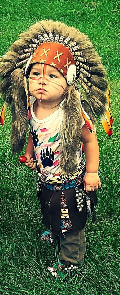 N01- For 9 to 18 month Toddler / Baby: three colors  Native American Style Indian Headdress for the little ones !