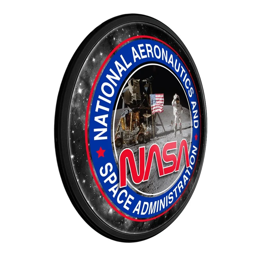 NASA: Lunar Walk - Round Slimline Lighted Wall Sign